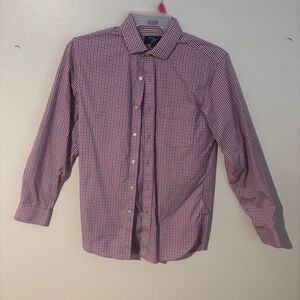 Thompson Shirtings by J. Crew Red and Blue Gingham Dress Shirt